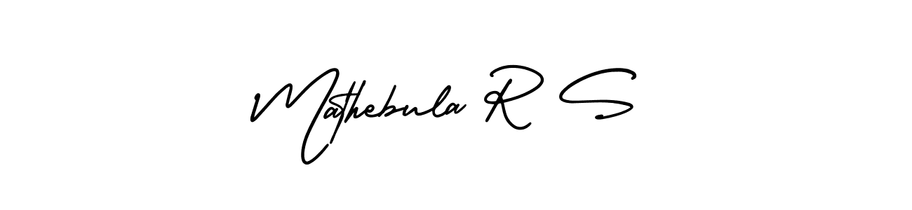 Design your own signature with our free online signature maker. With this signature software, you can create a handwritten (AmerikaSignatureDemo-Regular) signature for name Mathebula R S. Mathebula R S signature style 3 images and pictures png