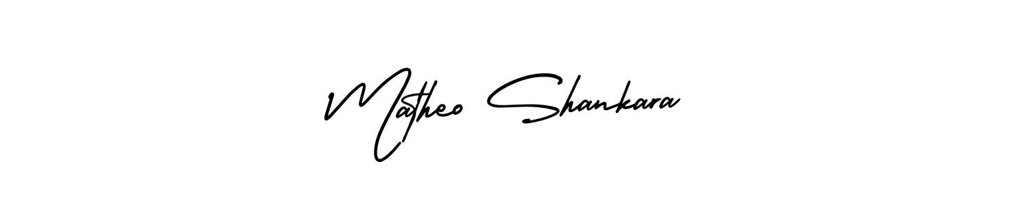 AmerikaSignatureDemo-Regular is a professional signature style that is perfect for those who want to add a touch of class to their signature. It is also a great choice for those who want to make their signature more unique. Get Matheo Shankara name to fancy signature for free. Matheo Shankara signature style 3 images and pictures png