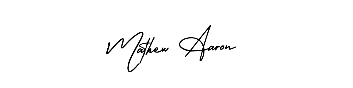 Mathew Aaron stylish signature style. Best Handwritten Sign (AmerikaSignatureDemo-Regular) for my name. Handwritten Signature Collection Ideas for my name Mathew Aaron. Mathew Aaron signature style 3 images and pictures png