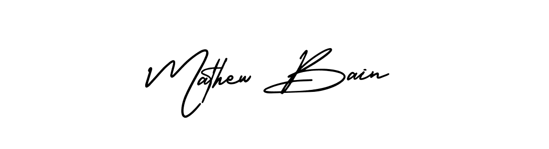 Mathew Bain stylish signature style. Best Handwritten Sign (AmerikaSignatureDemo-Regular) for my name. Handwritten Signature Collection Ideas for my name Mathew Bain. Mathew Bain signature style 3 images and pictures png