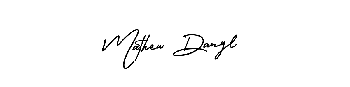 Similarly AmerikaSignatureDemo-Regular is the best handwritten signature design. Signature creator online .You can use it as an online autograph creator for name Mathew Danyl. Mathew Danyl signature style 3 images and pictures png