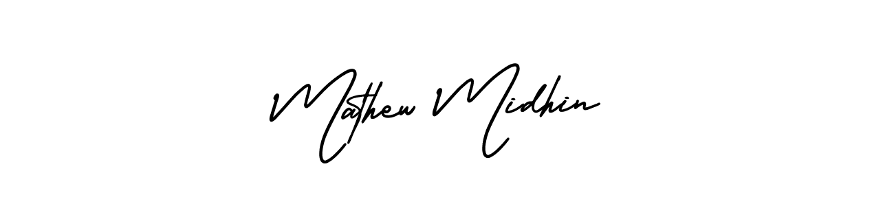 How to make Mathew Midhin name signature. Use AmerikaSignatureDemo-Regular style for creating short signs online. This is the latest handwritten sign. Mathew Midhin signature style 3 images and pictures png