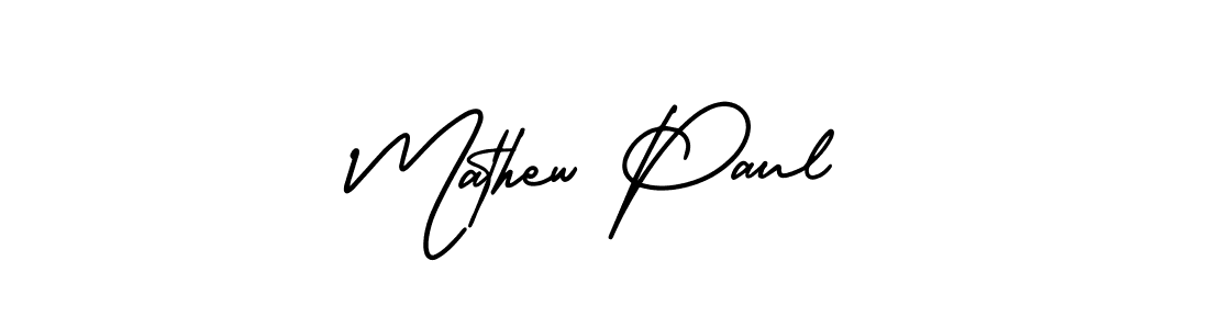 How to make Mathew Paul name signature. Use AmerikaSignatureDemo-Regular style for creating short signs online. This is the latest handwritten sign. Mathew Paul signature style 3 images and pictures png