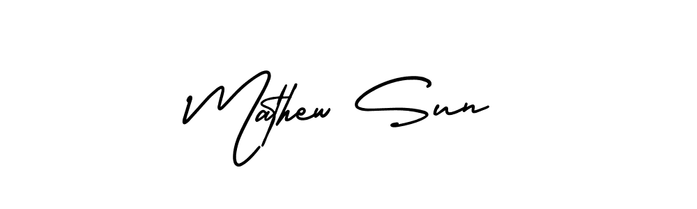Similarly AmerikaSignatureDemo-Regular is the best handwritten signature design. Signature creator online .You can use it as an online autograph creator for name Mathew Sun. Mathew Sun signature style 3 images and pictures png