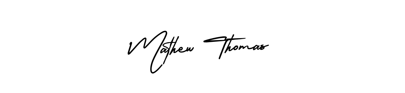 Use a signature maker to create a handwritten signature online. With this signature software, you can design (AmerikaSignatureDemo-Regular) your own signature for name Mathew Thomas. Mathew Thomas signature style 3 images and pictures png