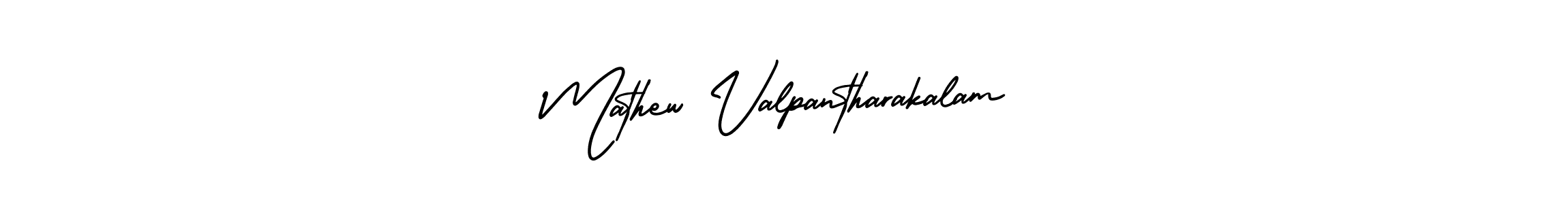 You should practise on your own different ways (AmerikaSignatureDemo-Regular) to write your name (Mathew Valpantharakalam) in signature. don't let someone else do it for you. Mathew Valpantharakalam signature style 3 images and pictures png