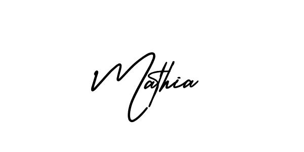 It looks lik you need a new signature style for name Mathia. Design unique handwritten (AmerikaSignatureDemo-Regular) signature with our free signature maker in just a few clicks. Mathia signature style 3 images and pictures png