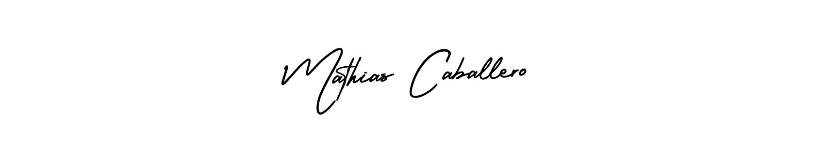 How to make Mathias Caballero name signature. Use AmerikaSignatureDemo-Regular style for creating short signs online. This is the latest handwritten sign. Mathias Caballero signature style 3 images and pictures png