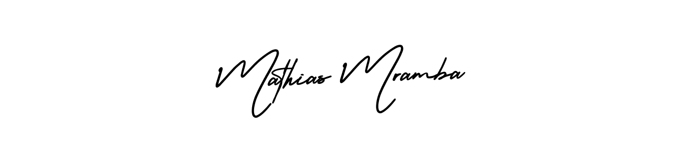 You should practise on your own different ways (AmerikaSignatureDemo-Regular) to write your name (Mathias Mramba) in signature. don't let someone else do it for you. Mathias Mramba signature style 3 images and pictures png
