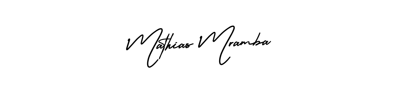The best way (AmerikaSignatureDemo-Regular) to make a short signature is to pick only two or three words in your name. The name Mathias Mramba include a total of six letters. For converting this name. Mathias Mramba signature style 3 images and pictures png
