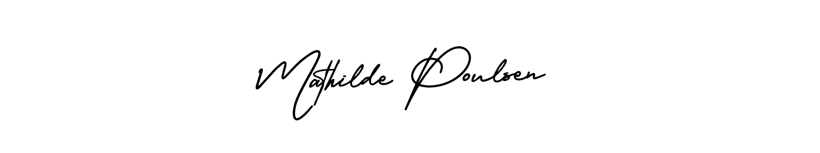 How to make Mathilde Poulsen name signature. Use AmerikaSignatureDemo-Regular style for creating short signs online. This is the latest handwritten sign. Mathilde Poulsen signature style 3 images and pictures png