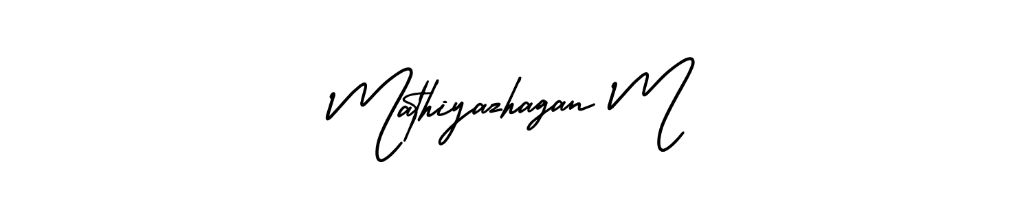 Use a signature maker to create a handwritten signature online. With this signature software, you can design (AmerikaSignatureDemo-Regular) your own signature for name Mathiyazhagan M. Mathiyazhagan M signature style 3 images and pictures png