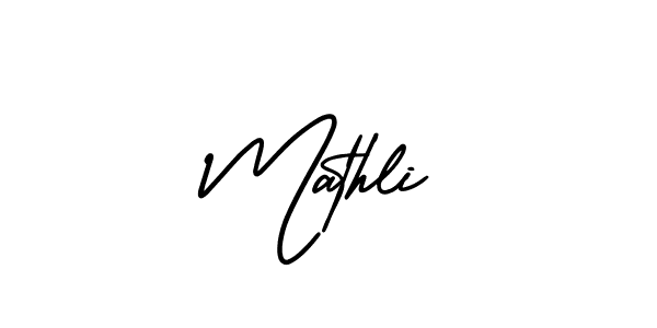 Use a signature maker to create a handwritten signature online. With this signature software, you can design (AmerikaSignatureDemo-Regular) your own signature for name Mathli. Mathli signature style 3 images and pictures png