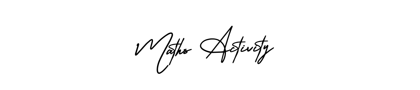 Use a signature maker to create a handwritten signature online. With this signature software, you can design (AmerikaSignatureDemo-Regular) your own signature for name Maths Activity. Maths Activity signature style 3 images and pictures png