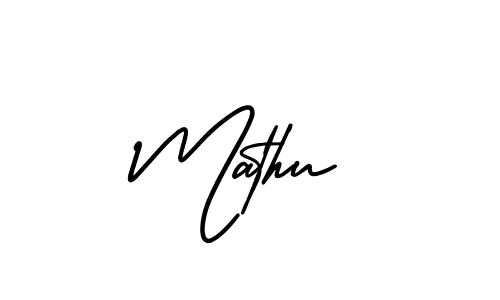 Mathu stylish signature style. Best Handwritten Sign (AmerikaSignatureDemo-Regular) for my name. Handwritten Signature Collection Ideas for my name Mathu. Mathu signature style 3 images and pictures png