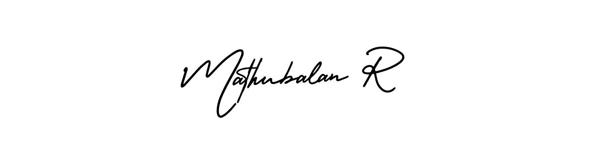 Create a beautiful signature design for name Mathubalan R. With this signature (AmerikaSignatureDemo-Regular) fonts, you can make a handwritten signature for free. Mathubalan R signature style 3 images and pictures png