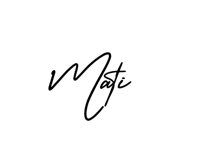 You should practise on your own different ways (AmerikaSignatureDemo-Regular) to write your name (Mati) in signature. don't let someone else do it for you. Mati signature style 3 images and pictures png