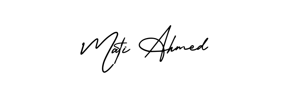 Design your own signature with our free online signature maker. With this signature software, you can create a handwritten (AmerikaSignatureDemo-Regular) signature for name Mati Ahmed. Mati Ahmed signature style 3 images and pictures png