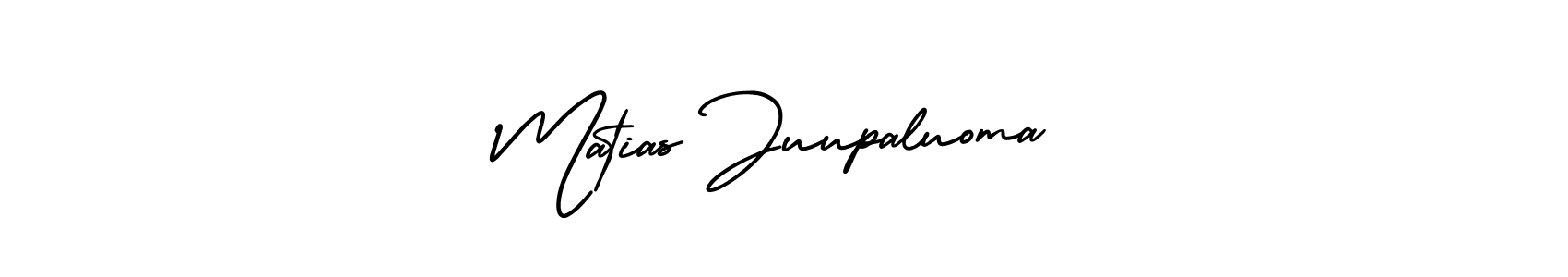 It looks lik you need a new signature style for name Matias Juupaluoma. Design unique handwritten (AmerikaSignatureDemo-Regular) signature with our free signature maker in just a few clicks. Matias Juupaluoma signature style 3 images and pictures png