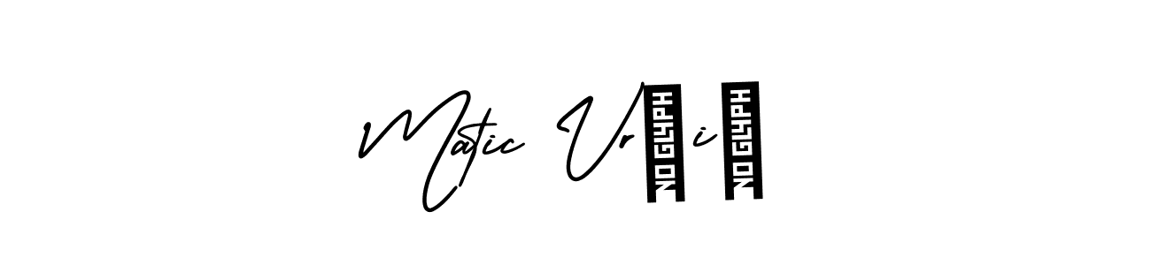 You should practise on your own different ways (AmerikaSignatureDemo-Regular) to write your name (Matic Vršič) in signature. don't let someone else do it for you. Matic Vršič signature style 3 images and pictures png