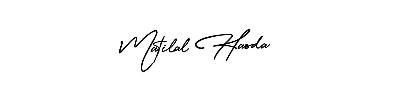 if you are searching for the best signature style for your name Matilal Hasda. so please give up your signature search. here we have designed multiple signature styles  using AmerikaSignatureDemo-Regular. Matilal Hasda signature style 3 images and pictures png