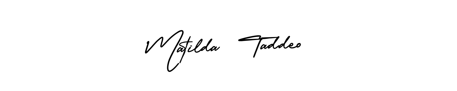 Use a signature maker to create a handwritten signature online. With this signature software, you can design (AmerikaSignatureDemo-Regular) your own signature for name Matilda  Taddeo. Matilda  Taddeo signature style 3 images and pictures png