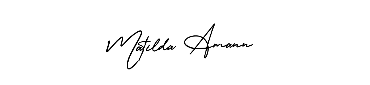 You should practise on your own different ways (AmerikaSignatureDemo-Regular) to write your name (Matilda Amann) in signature. don't let someone else do it for you. Matilda Amann signature style 3 images and pictures png