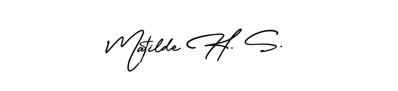 Check out images of Autograph of Matilde H. S. name. Actor Matilde H. S. Signature Style. AmerikaSignatureDemo-Regular is a professional sign style online. Matilde H. S. signature style 3 images and pictures png