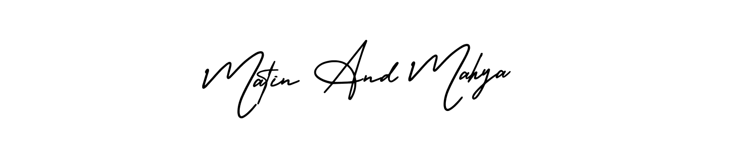 Make a short Matin And Mahya signature style. Manage your documents anywhere anytime using AmerikaSignatureDemo-Regular. Create and add eSignatures, submit forms, share and send files easily. Matin And Mahya signature style 3 images and pictures png