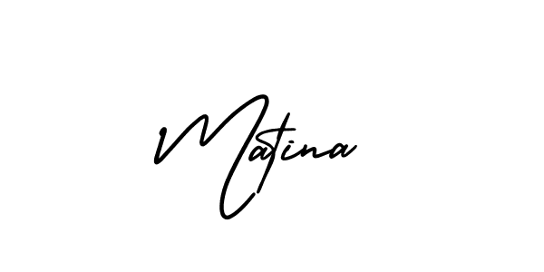 Create a beautiful signature design for name Matina. With this signature (AmerikaSignatureDemo-Regular) fonts, you can make a handwritten signature for free. Matina signature style 3 images and pictures png