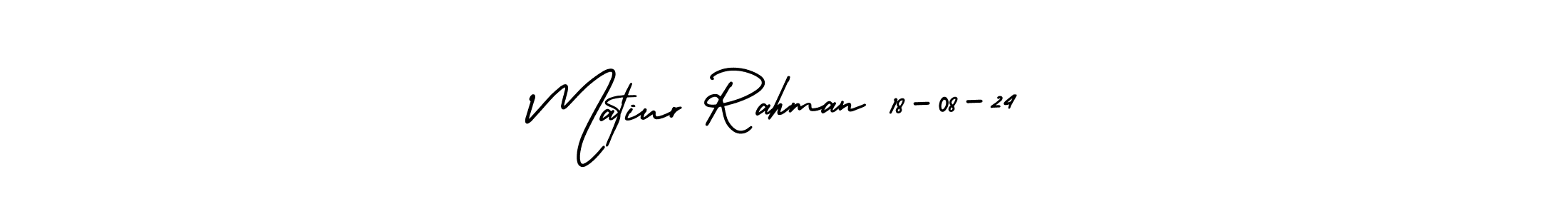 You should practise on your own different ways (AmerikaSignatureDemo-Regular) to write your name (Matiur Rahman 18-08-24) in signature. don't let someone else do it for you. Matiur Rahman 18-08-24 signature style 3 images and pictures png