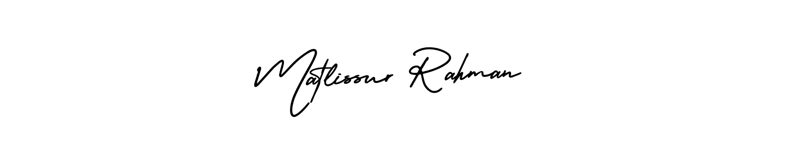 Similarly AmerikaSignatureDemo-Regular is the best handwritten signature design. Signature creator online .You can use it as an online autograph creator for name Matlissur Rahman. Matlissur Rahman signature style 3 images and pictures png