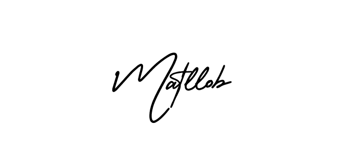Design your own signature with our free online signature maker. With this signature software, you can create a handwritten (AmerikaSignatureDemo-Regular) signature for name Matllob. Matllob signature style 3 images and pictures png