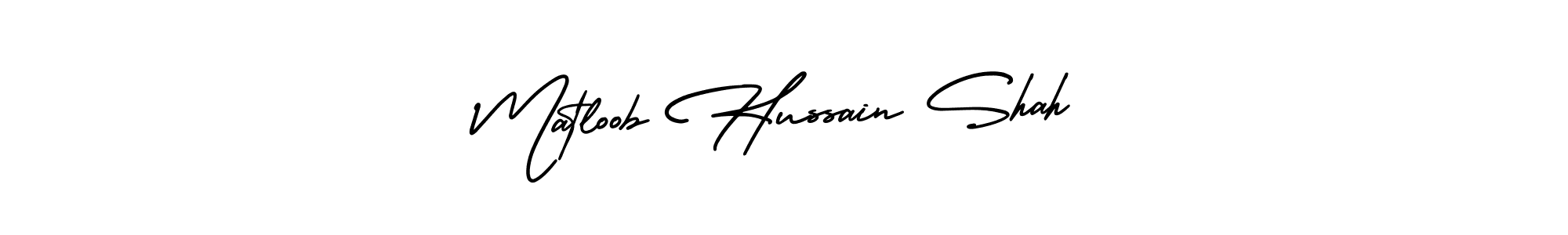 Design your own signature with our free online signature maker. With this signature software, you can create a handwritten (AmerikaSignatureDemo-Regular) signature for name Matloob Hussain Shah. Matloob Hussain Shah signature style 3 images and pictures png