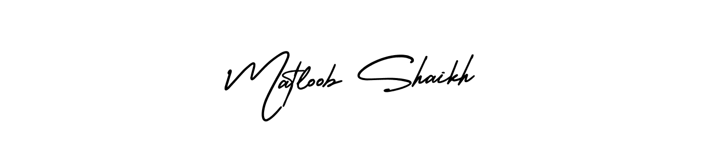 AmerikaSignatureDemo-Regular is a professional signature style that is perfect for those who want to add a touch of class to their signature. It is also a great choice for those who want to make their signature more unique. Get Matloob Shaikh name to fancy signature for free. Matloob Shaikh signature style 3 images and pictures png