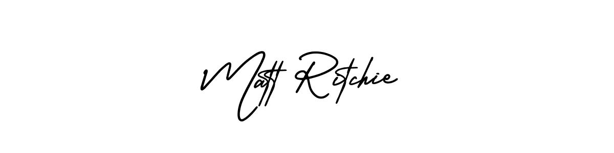 How to make Matt Ritchie name signature. Use AmerikaSignatureDemo-Regular style for creating short signs online. This is the latest handwritten sign. Matt Ritchie signature style 3 images and pictures png