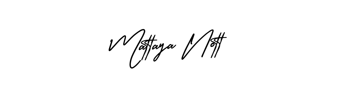 How to make Mattaya Nott name signature. Use AmerikaSignatureDemo-Regular style for creating short signs online. This is the latest handwritten sign. Mattaya Nott signature style 3 images and pictures png