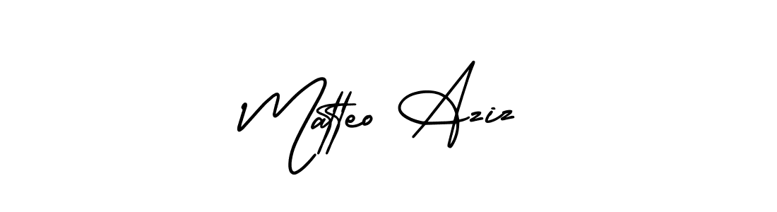 Also You can easily find your signature by using the search form. We will create Matteo Aziz name handwritten signature images for you free of cost using AmerikaSignatureDemo-Regular sign style. Matteo Aziz signature style 3 images and pictures png
