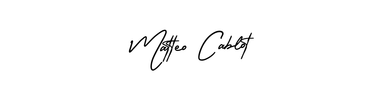 The best way (AmerikaSignatureDemo-Regular) to make a short signature is to pick only two or three words in your name. The name Matteo Cablot include a total of six letters. For converting this name. Matteo Cablot signature style 3 images and pictures png