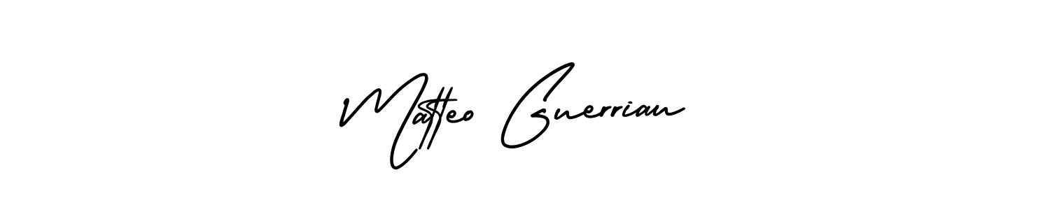 Use a signature maker to create a handwritten signature online. With this signature software, you can design (AmerikaSignatureDemo-Regular) your own signature for name Matteo Guerriau. Matteo Guerriau signature style 3 images and pictures png