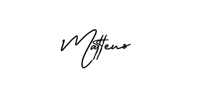 Matteus stylish signature style. Best Handwritten Sign (AmerikaSignatureDemo-Regular) for my name. Handwritten Signature Collection Ideas for my name Matteus. Matteus signature style 3 images and pictures png