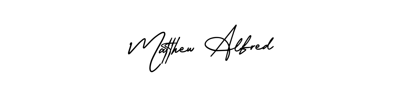 It looks lik you need a new signature style for name Matthew Alfred. Design unique handwritten (AmerikaSignatureDemo-Regular) signature with our free signature maker in just a few clicks. Matthew Alfred signature style 3 images and pictures png