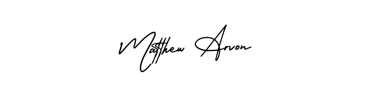 It looks lik you need a new signature style for name Matthew Arvon. Design unique handwritten (AmerikaSignatureDemo-Regular) signature with our free signature maker in just a few clicks. Matthew Arvon signature style 3 images and pictures png