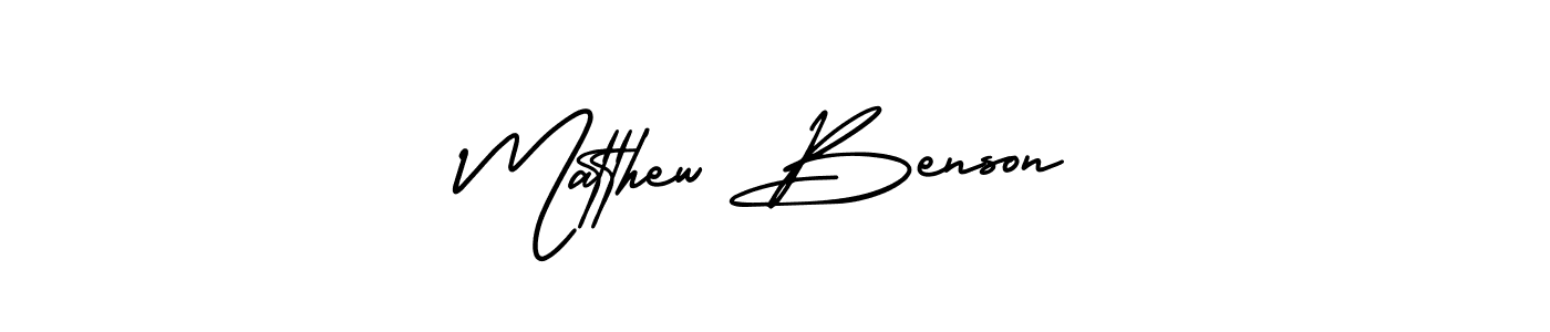 Matthew Benson stylish signature style. Best Handwritten Sign (AmerikaSignatureDemo-Regular) for my name. Handwritten Signature Collection Ideas for my name Matthew Benson. Matthew Benson signature style 3 images and pictures png