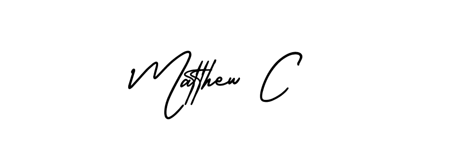 How to make Matthew C name signature. Use AmerikaSignatureDemo-Regular style for creating short signs online. This is the latest handwritten sign. Matthew C signature style 3 images and pictures png