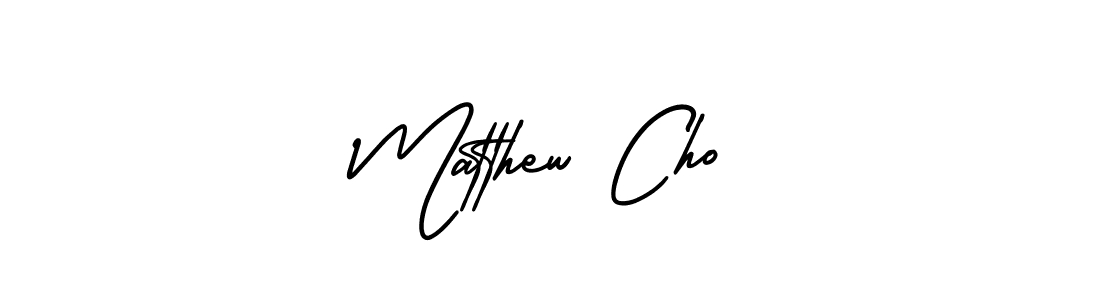 How to make Matthew Cho name signature. Use AmerikaSignatureDemo-Regular style for creating short signs online. This is the latest handwritten sign. Matthew Cho signature style 3 images and pictures png