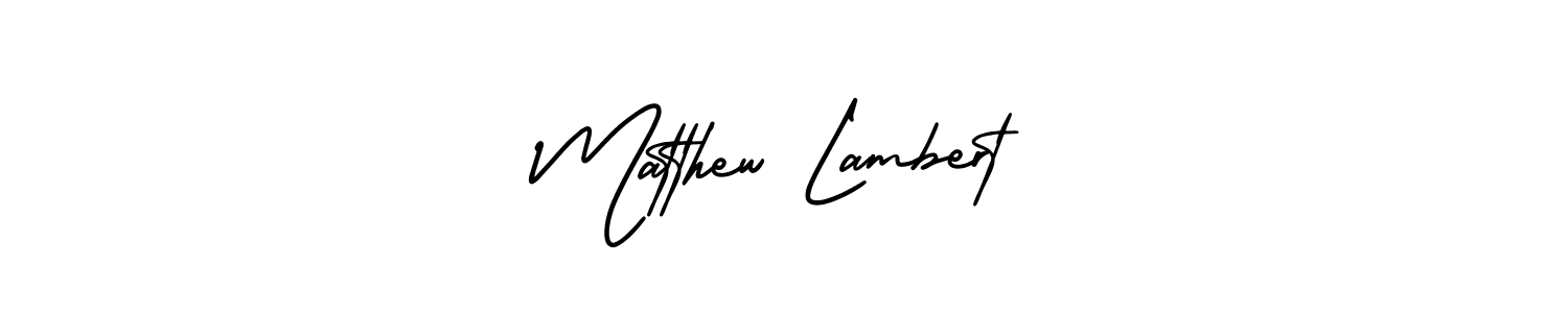 It looks lik you need a new signature style for name Matthew Lambert. Design unique handwritten (AmerikaSignatureDemo-Regular) signature with our free signature maker in just a few clicks. Matthew Lambert signature style 3 images and pictures png