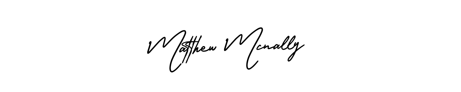 The best way (AmerikaSignatureDemo-Regular) to make a short signature is to pick only two or three words in your name. The name Matthew Mcnally include a total of six letters. For converting this name. Matthew Mcnally signature style 3 images and pictures png