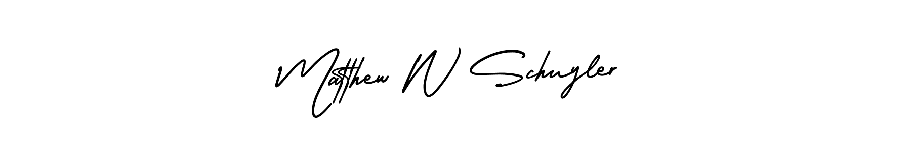 This is the best signature style for the Matthew W Schuyler name. Also you like these signature font (AmerikaSignatureDemo-Regular). Mix name signature. Matthew W Schuyler signature style 3 images and pictures png