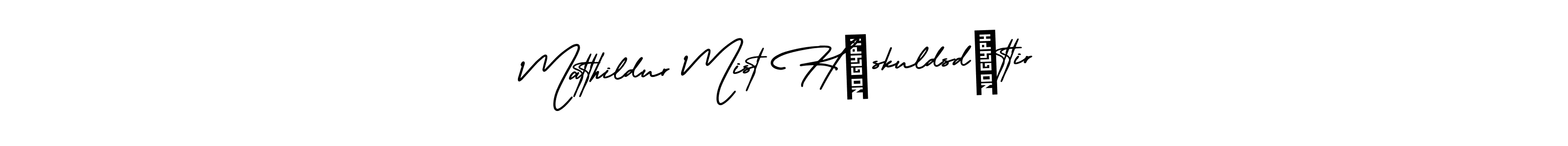 How to Draw Matthildur Mist Höskuldsdóttir signature style? AmerikaSignatureDemo-Regular is a latest design signature styles for name Matthildur Mist Höskuldsdóttir. Matthildur Mist Höskuldsdóttir signature style 3 images and pictures png